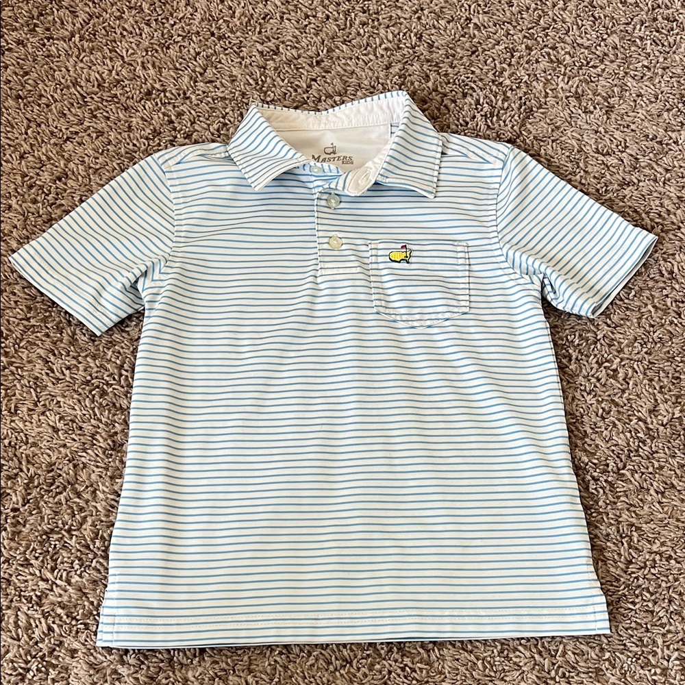 Masters Light Blue Striped Polo - Kids 4T